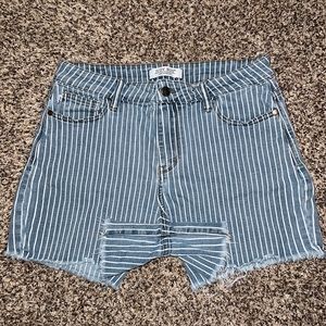 Judy Blue shorts.  Blue and White striped
